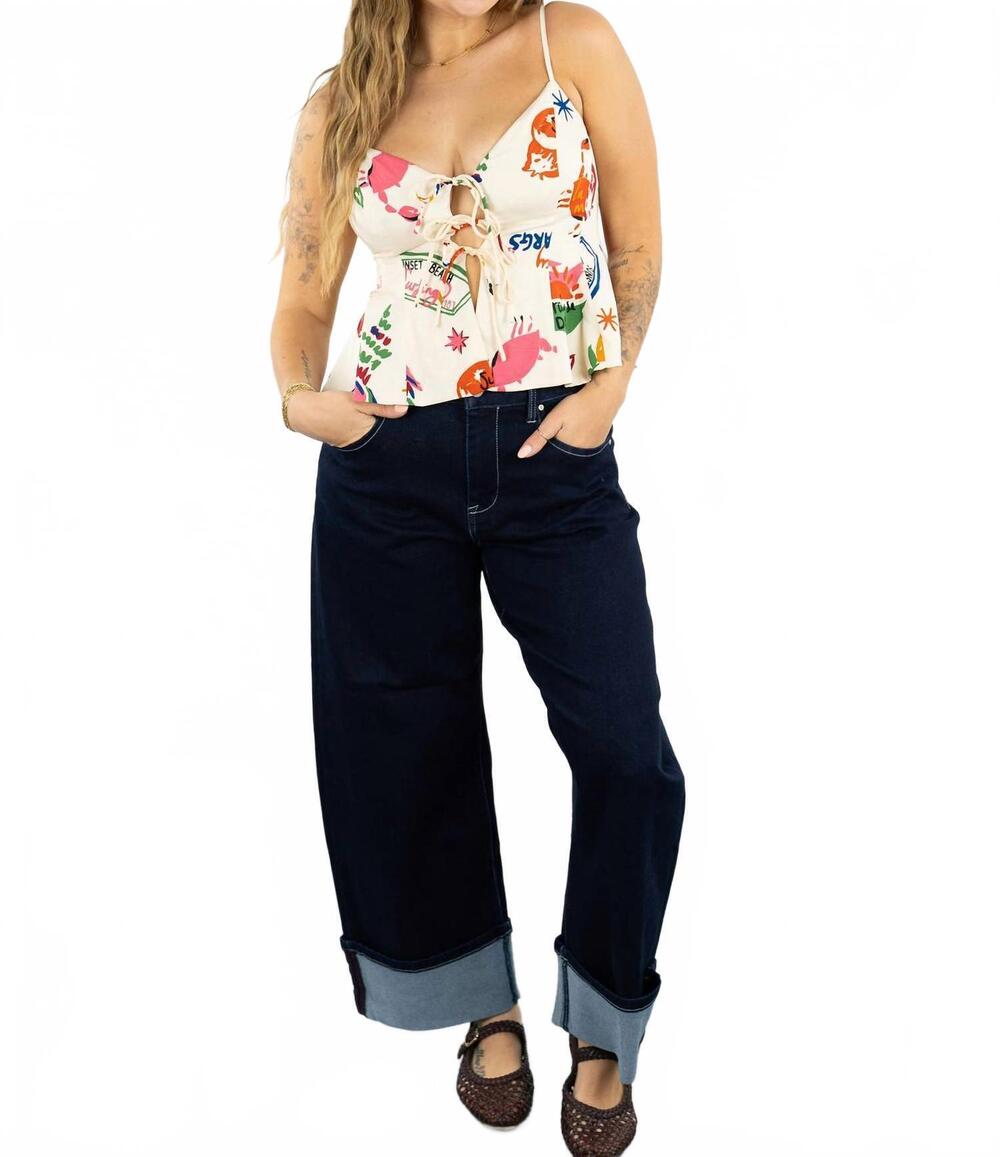 NEW ASTR alma tie front top in white